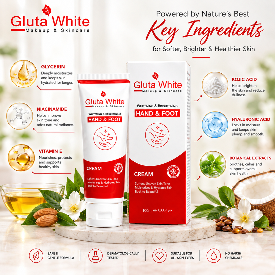 GlutaWhite Hand & Foot Cream 100ML